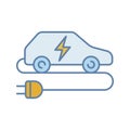 Electric car color icon