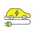 Electric car color icon