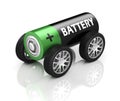 Electric car 3d concept - battery on wheels