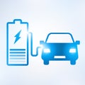 Electric car and Electrical charging station symbol icon