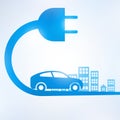 Electric car and Electrical charging station symbol icon