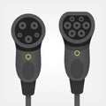 Electric car ev type 1 and type 2 charger connectors