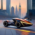 Electric car of the future - ai generated image Royalty Free Stock Photo