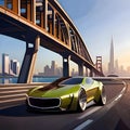 Electric car of the future - ai generated image Royalty Free Stock Photo