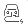 Electric vehicle EV vector icon. 48x48 pixel perfect and editable stroke.