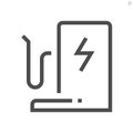 Electric car or vehicle charging point vector icon, 48x48 pixel.