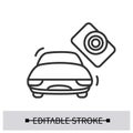Electric car icon with modern touchscreen display interface. Simple vector ilustration Royalty Free Stock Photo