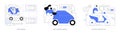 Electric car isolated cartoon vector illustrations se