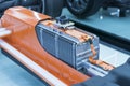 Electric car lithium battery pack and power Royalty Free Stock Photo