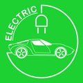 Electric Car Logo. Eco Vehicles Symbol. Ecological Transport Icon. Vector illustration Royalty Free Stock Photo