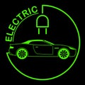 Electric Car Logo. Eco Vehicles Symbol. Ecological Transport Icon. Vector illustration