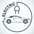 Electric Car Logo. Eco Vehicles Symbol. Ecological Transport Icon. Vector illustration Royalty Free Stock Photo
