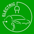 Electric Car Logo. Eco Vehicles Symbol. Ecological Transport Icon. Vector illustration Royalty Free Stock Photo