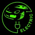 Electric Car Logo. Eco Vehicles Symbol. Ecological Transport Icon. Vector illustration Royalty Free Stock Photo