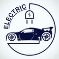 Electric Car Logo. Eco Vehicles Symbol. Ecological Transport Icon. Vector illustration Royalty Free Stock Photo