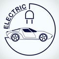 Electric Car Logo. Eco Vehicles Symbol. Ecological Transport Icon. Vector illustration Royalty Free Stock Photo