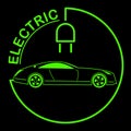 Electric Car Logo. Eco Vehicles Symbol. Ecological Transport Icon. Vector illustration Royalty Free Stock Photo