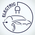 Electric Car Logo. Eco Vehicles Symbol. Ecological Transport Icon. Vector illustration