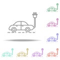 electric car outline icon. Elements of Ecology in multi color style icons. Simple icon for websites, web design, mobile app, info Royalty Free Stock Photo