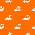 Electric car pattern vector orange Royalty Free Stock Photo
