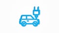 electric car, plug cable, ecology realistic icon. 3d line vector illustration. Top view