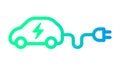 Electric car with plug icon symbol, EV car, Green hybrid vehicles charging point logotype, Eco friendly vehicle Royalty Free Stock Photo