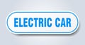 electric car sign. rounded isolated button. white sticker Royalty Free Stock Photo