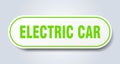 electric car sign. rounded isolated button. white sticker Royalty Free Stock Photo