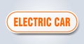 electric car sign. rounded isolated button. white sticker Royalty Free Stock Photo