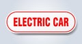 electric car sign. rounded isolated button. white sticker Royalty Free Stock Photo