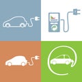 Electric car vector icon Royalty Free Stock Photo