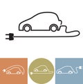 Electric car vector icon Royalty Free Stock Photo