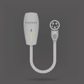 Electric car wall charger. Small home charging station with a Type 1 SAE J1772 connector vector illustration