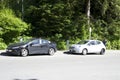 Electric cars parking charging in Stanley Park