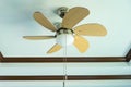 Electric ceiling fan with lamp Royalty Free Stock Photo