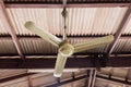 Electric ceiling fan over a canopy on an event. Royalty Free Stock Photo