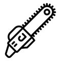 Electric chainsaw icon, outline style