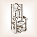 Electric chair sketch style vector illustration Royalty Free Stock Photo