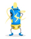 Isolated colorful electricity related cartoon character. Cute character for kids
