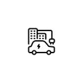 Electric charging city car Outline Icon, Logo, and illustration