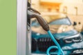 an electric charging station in an underground car park Royalty Free Stock Photo