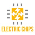 electric chips flat minimalist logo design Royalty Free Stock Photo