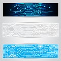 Electric circuit board banner Royalty Free Stock Photo