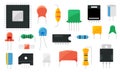 Electric circuit component. Capacitor transistor resistor conductor semiconductor electronic parts. Vector electric