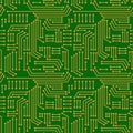 Electric circuitry pattern seamless. Microcircuit background. Circuit board texture