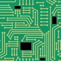 Electric circuitry pattern seamless. Microcircuit background. Circuit board texture