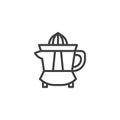 Electric citrus juicer line icon