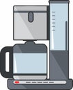 Electric Coffee Maker Icon in flat style. Vector Illustration