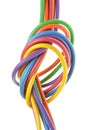 The electric colored wires with knot