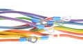 Electric colored wires with terminals